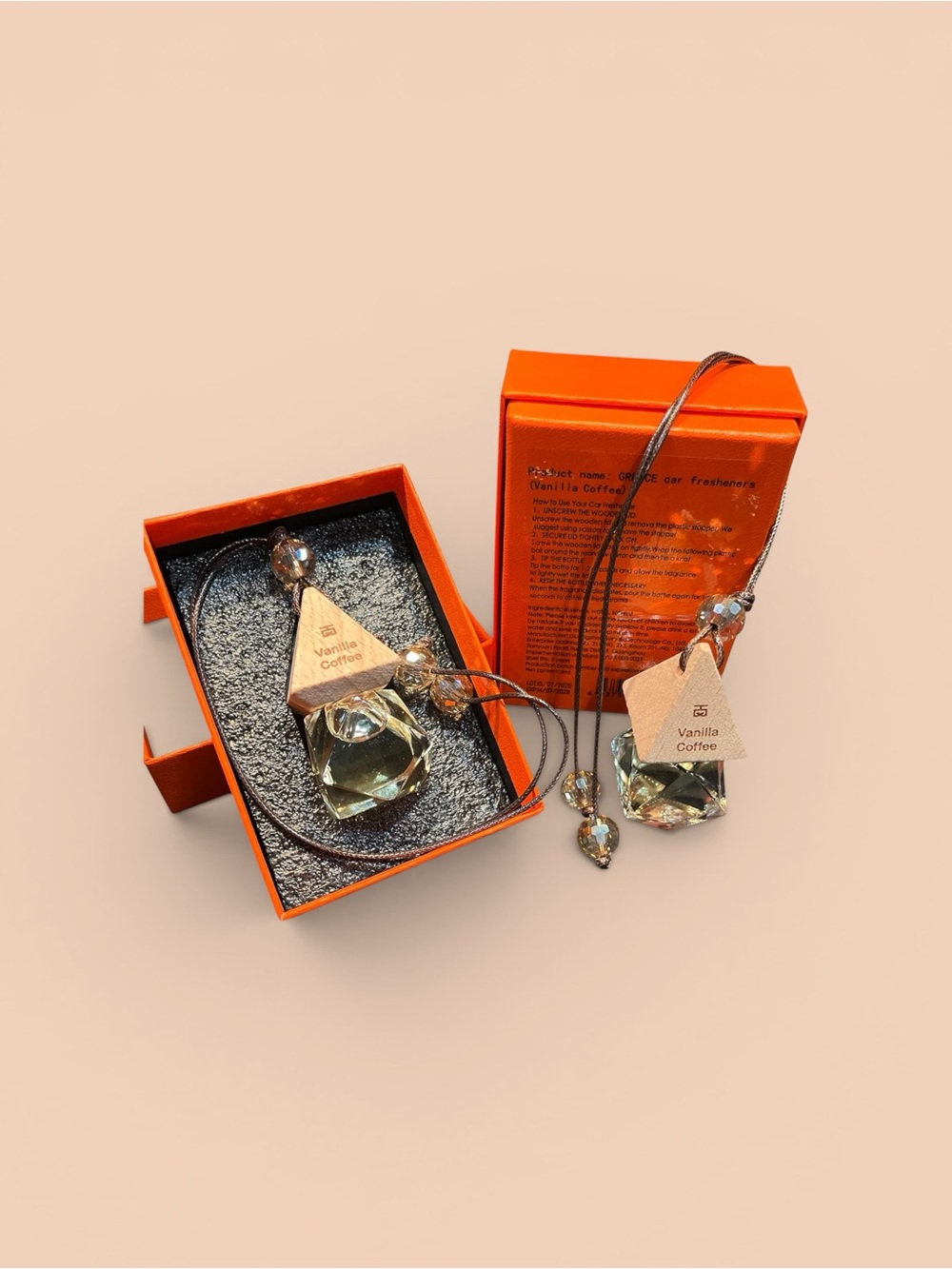 Vanilla Coffee Car Air Freshener - Orange